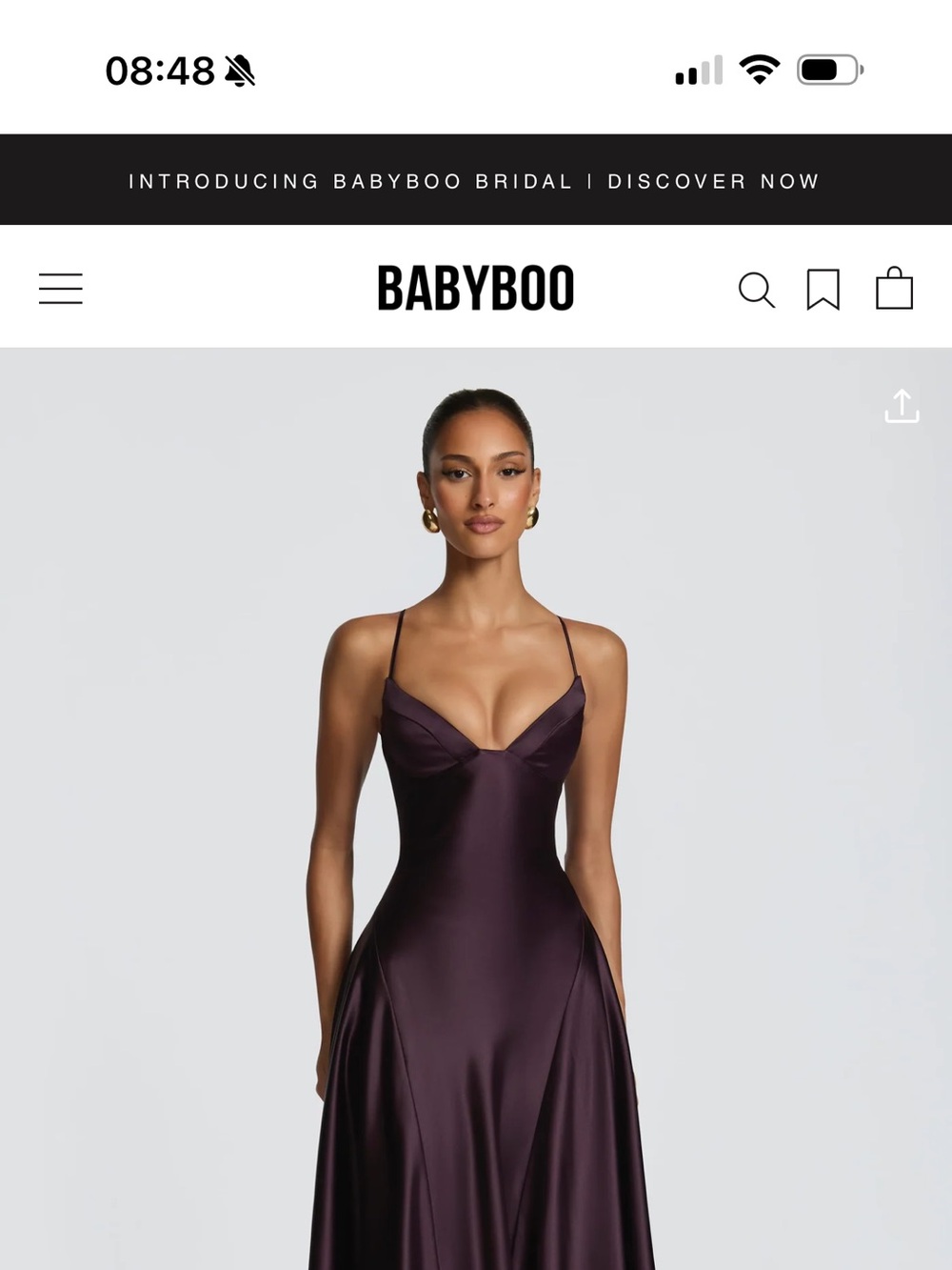 Plum Satin Maxi Slip Dress with Spaghetti Straps